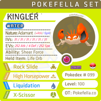 ultra square shiny Kingler • Competitive • 6IVs • Level 100 • Online Battle-ready