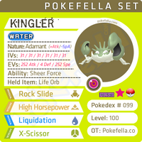 ultra square shiny Kingler • Competitive • 6IVs • Level 100 • Online Battle-ready