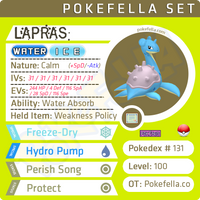 ultra square shiny Lapras • Competitive • 6IVs • Level 100 • Online Battle-ready