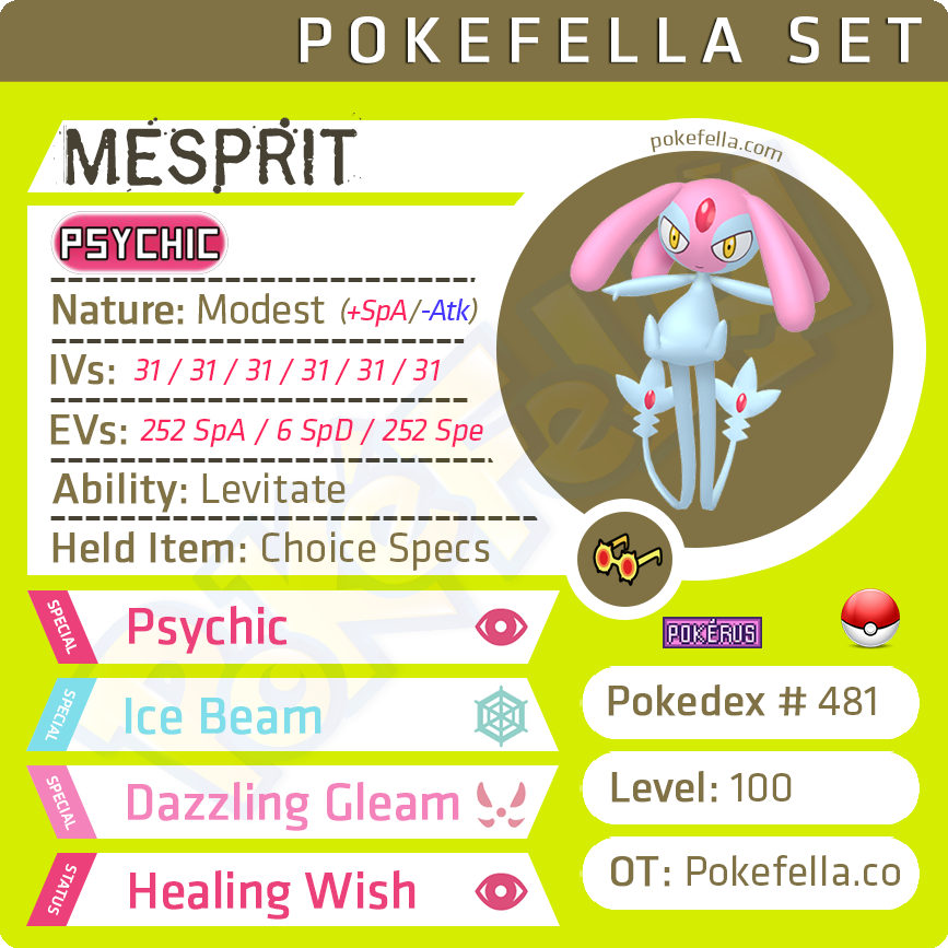 ultra square shiny Mesprit • Competitive • 6IVs • Level 100 • Online Battle-Ready