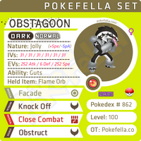 ultra square shiny Obstagoon • Competitive • 6IVs • Level 100 • Online Battle-ready