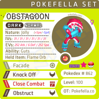 ultra square shiny Obstagoon • Competitive • 6IVs • Level 100 • Online Battle-ready