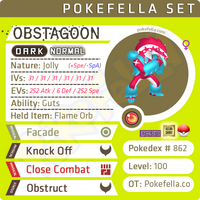 ultra square shiny Obstagoon • Competitive • 6IVs • Level 100 • Online Battle-ready