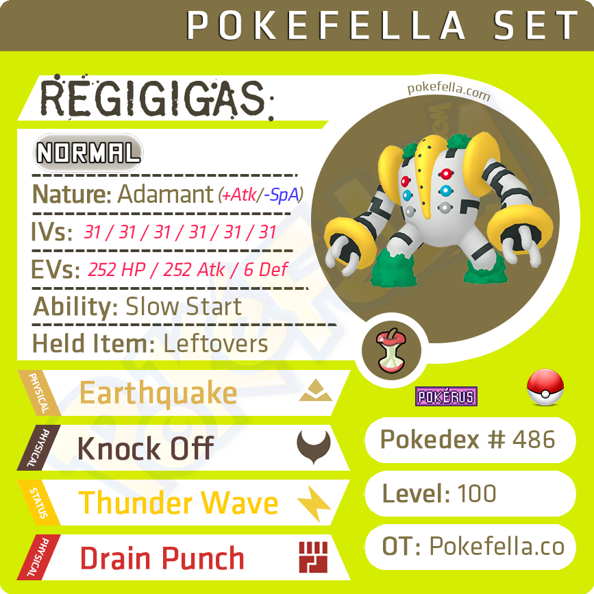 ultra square shiny Regigigas • Competitive • 6IVs • Level 100 • Online Battle-Ready