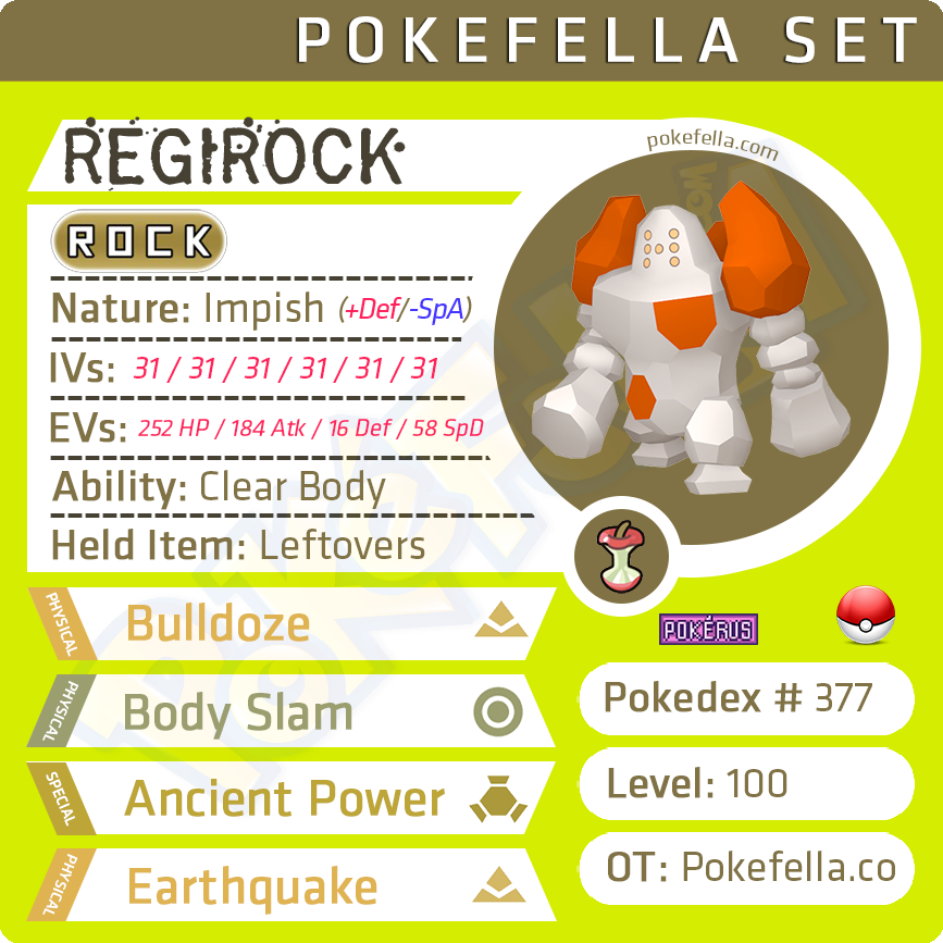 Regirock • Competitive • 6IVs • Level 100 • Online Battle-Ready