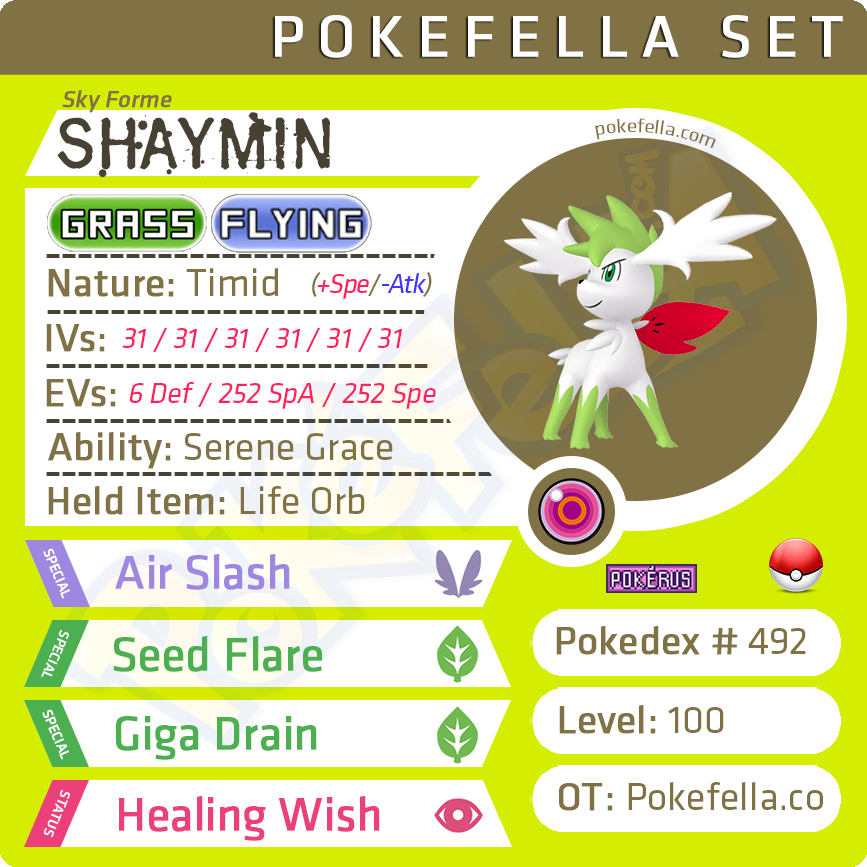 ultra square shiny Shaymin (Sky Forme) • Competitive • 6IVs • Level 100 • Online Battle-Ready