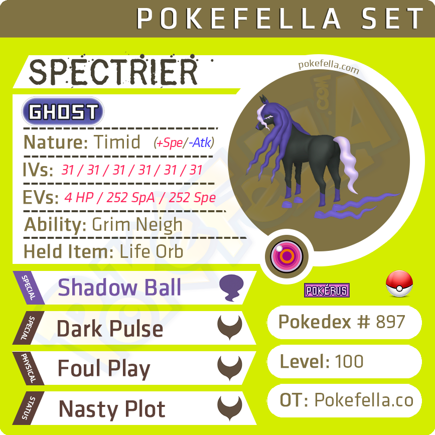 Spectrier • Competitive • 6IVs • Level 100 • Online Battle-Ready