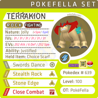 ultra square shiny Terrakion • Competitive • 6IVs • Level 100 • Online Battle-ready