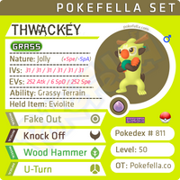 ultra square shiny Thwackey • Competitive • 6IVs • Level 50 • Online Battle-ready