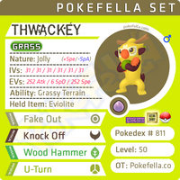 ultra square shiny Thwackey • Competitive • 6IVs • Level 50 • Online Battle-ready