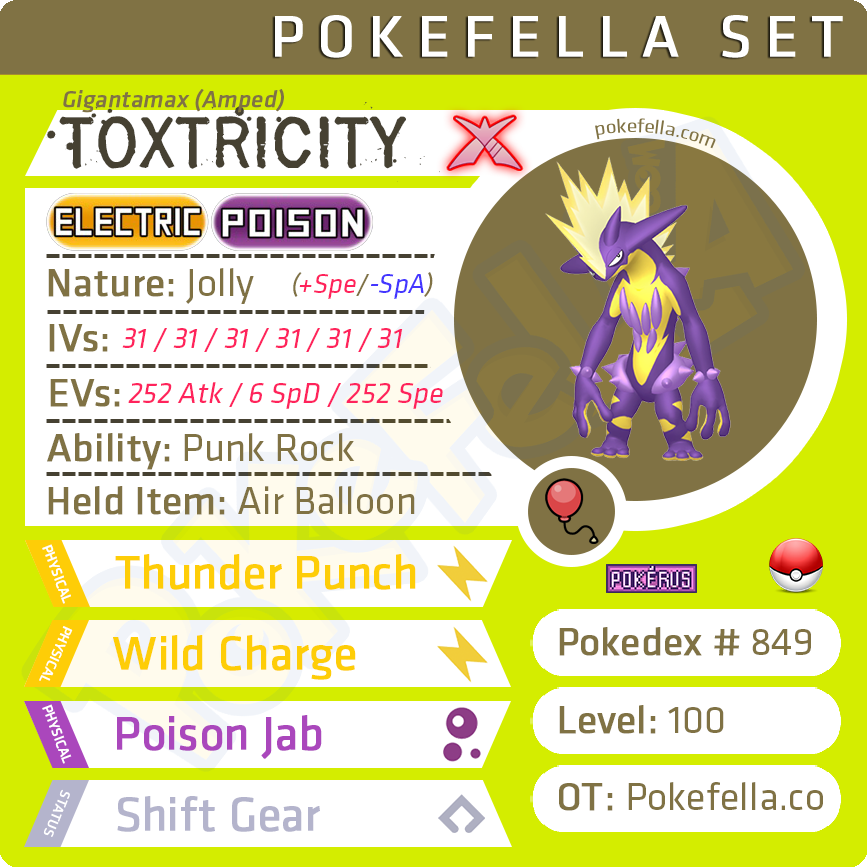 ultra square shiny Gigantamax Toxtricity (Amped & Low Key) • Competitive • 6IVs • Level 100 • Online Battle-ready