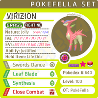 ultra square shiny Virizion • Competitive • 6IVs • Level 100 • Online Battle-ready