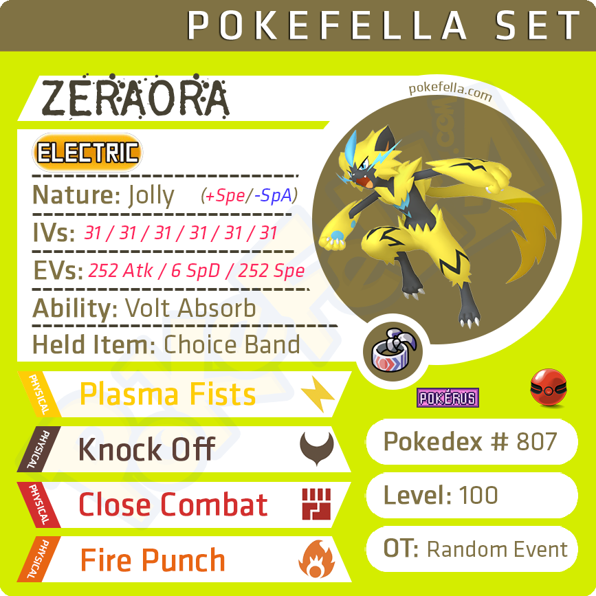 non-shiny Zeraora • Competitive • 6IVs • Level 100 • Online Battle-ready OT HOME Fula City Eolipoli Mistral フウラシティ 