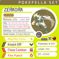 shiny Zeraora • Competitive • 6IVs • Level 100 • Online Battle-ready