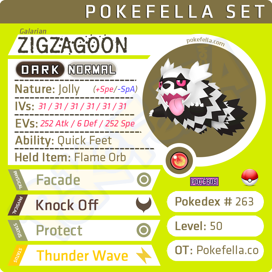 Galarian Zigzagoon • Competitive • 6IVs • Level 50 • Online Battle