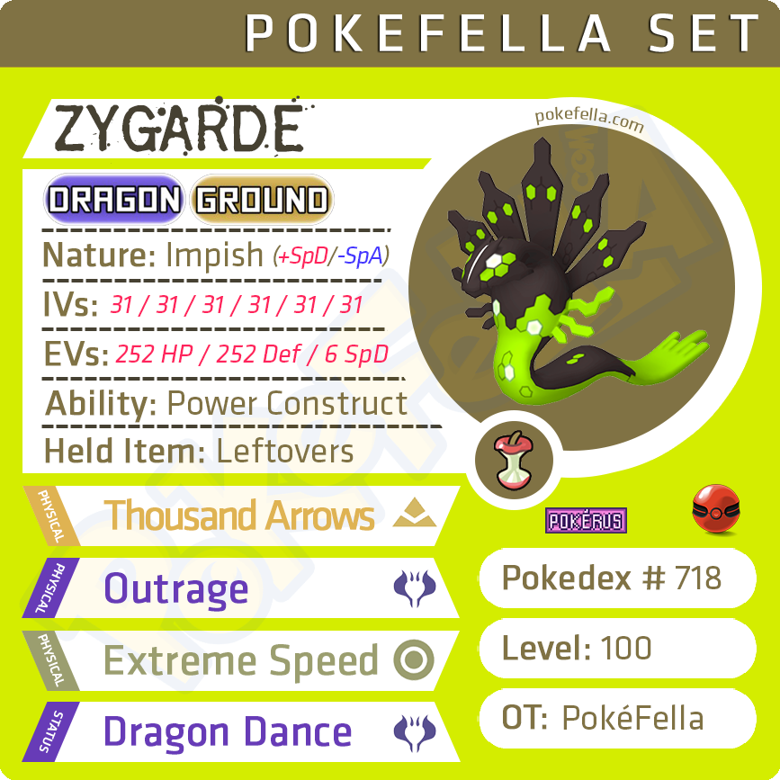 ultra square shiny Zygarde • Competitive • 6IVs • Level 100 • Online Battle-ready