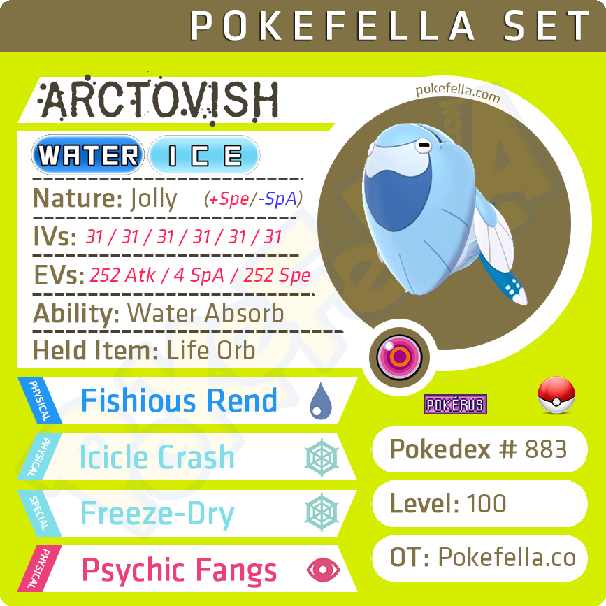 Arctovish • Competitive • 6IVs • Level 100 • Online Battle-ready