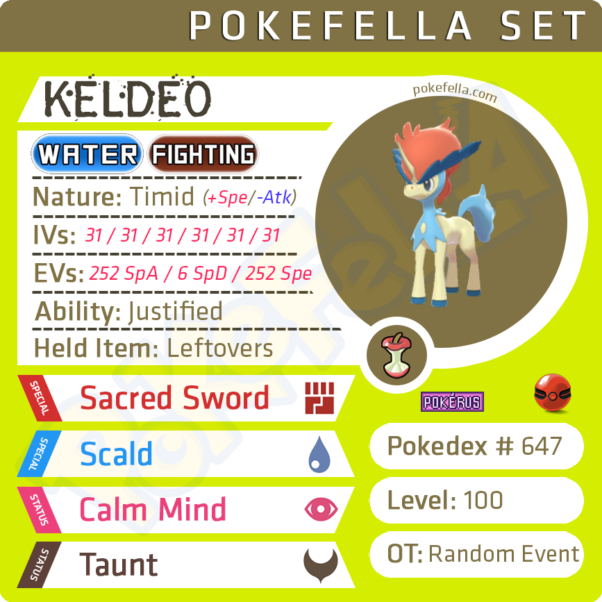 ultra shiny Keldeo • Competitive • 6IVs • Level 100 • Online Battle-ready