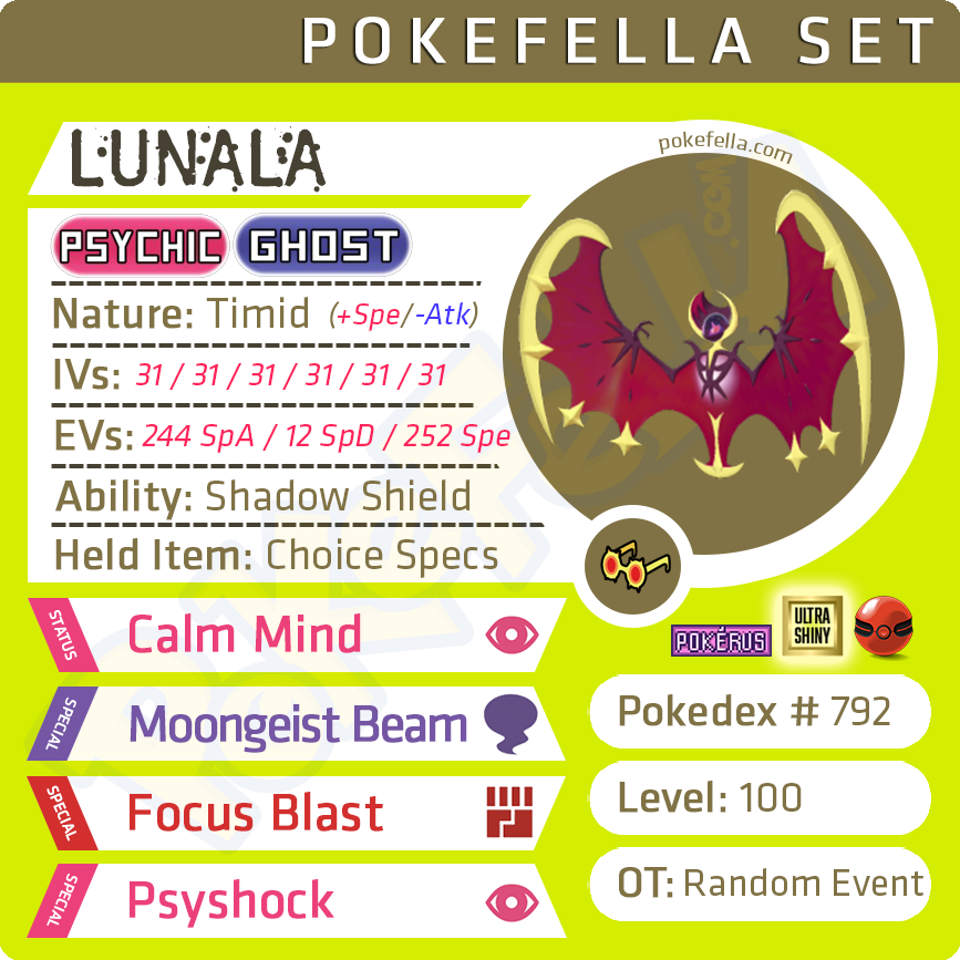 Lunala Custom 6IV Shiny O Normale – Competitivo – Pokémon Scarlatto E Violetto