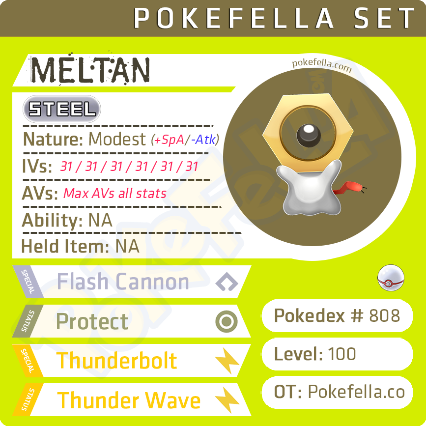 Meltan • Competitive • 6IVs • Level 100 • Online Battle-ready