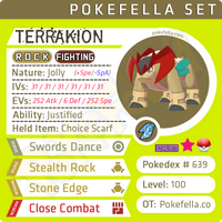 ultra square shiny Terrakion • Competitive • 6IVs • Level 100 • Online Battle-ready