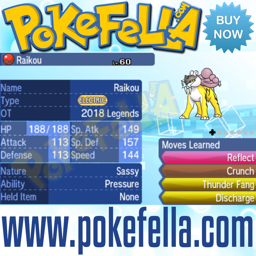 Raikou & Entei • OT: 2018 Legends • ID No. 042218 • Level 60 • Pokémon Sun & Moon Pokémon Legendary Celebration Distribution 2018