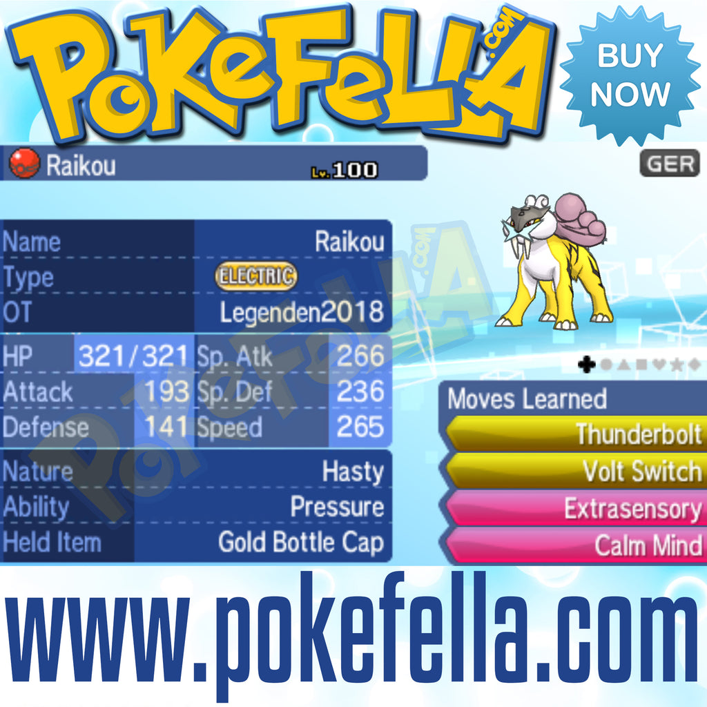 Raikou & Entei • OT: Legenden2018 • ID No. 042218 • Level 100 • Pokémon Ultra Sun & Moon Pokémon Legendary Celebration Distribution 2018