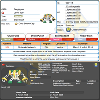 Heatran & Regigigas • OT: Leggende2018 • ID No. 030118 • Level 100 • Pokémon Ultra Sun & Ultra Moon Pokémon Legendary Celebration Distribution 2018