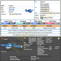 Kyogre & Groudon • OT: Légendes2018 • ID No. 080318 • Level 100 • Pokémon Ultra Sun & Ultra Moon