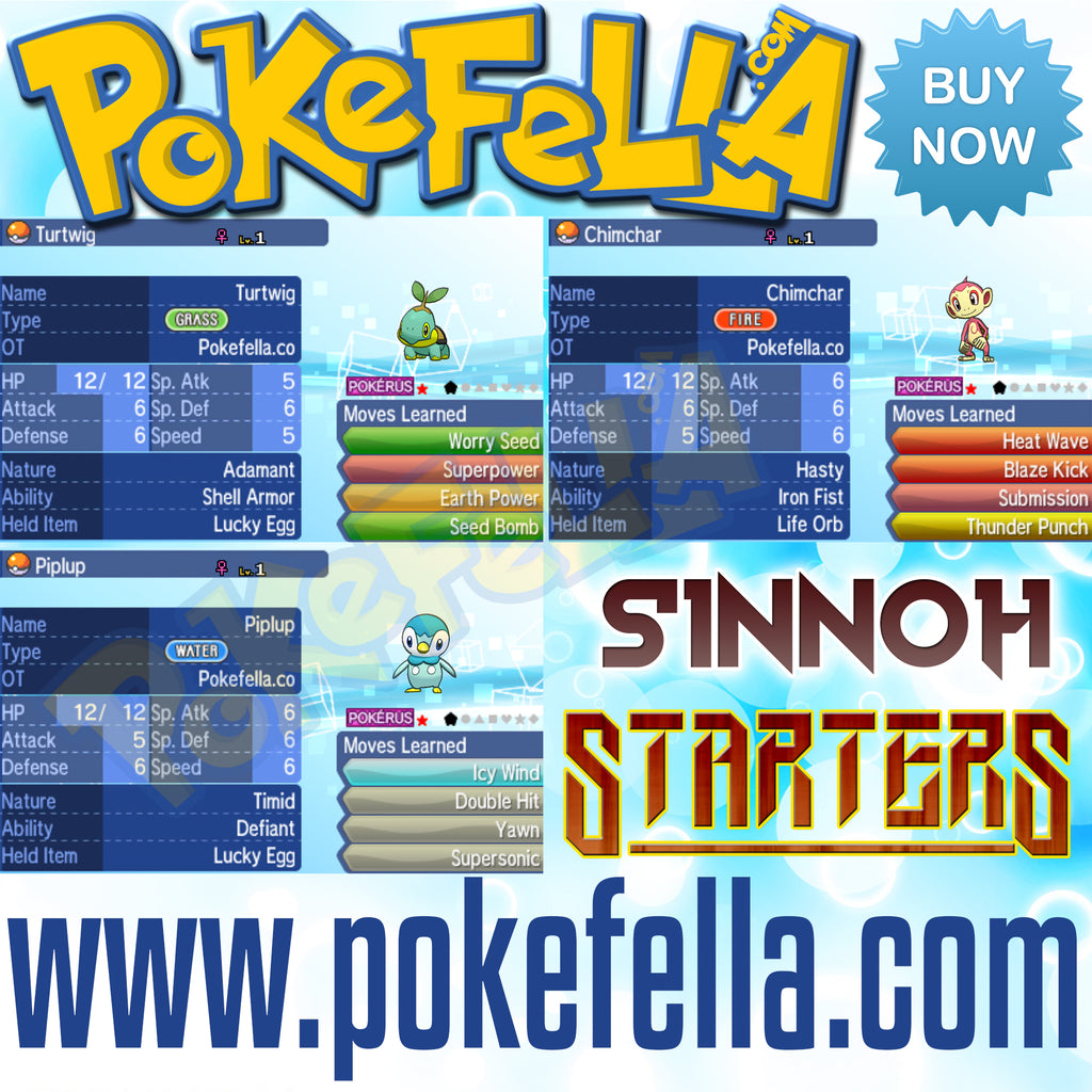 All Starter Pokémon • Shiny, 6IV, Egg Moves, Hidden Ability