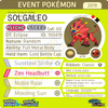 Cosmic Eclipse Shiny Solgaleo • OT: Eclipse • ID No. 100419 • North America, Europe 2019 Event