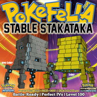 Stakataka, Ultra Beast UB Assembly Shiny 6IVs Outstanding Potential Battle Ready Competitive Pokemon Ultra Moon Ultra Sun Alola Beast Boost Beast Ball Nintendo 2DS 3DS XL Gyro Ball Zen Headbutt Trick Room Rock Slide Leftovers