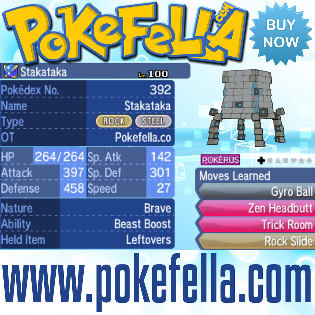 Stackataka Stakataka (UB Assembly) | Battle-ready, 6IVs, Level 100 | Pokefella ...