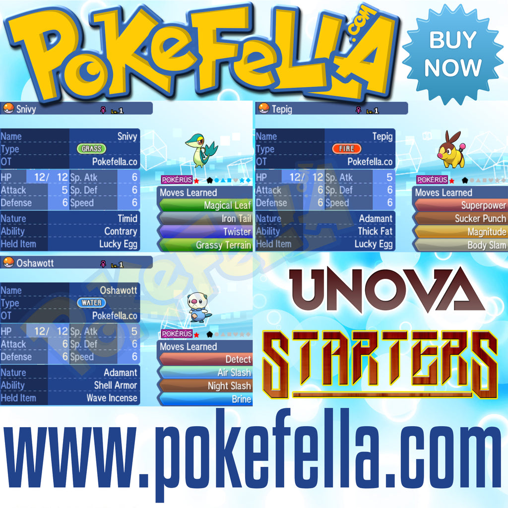 All Starter Pokémon • Shiny, 6IV, Egg Moves, Hidden Ability
