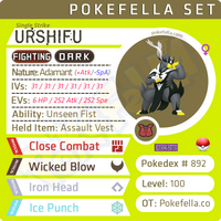 ultra square shiny Urshifu (Single Strike) • Competitive • 6IVs • Level 100 • Online Battle-ready