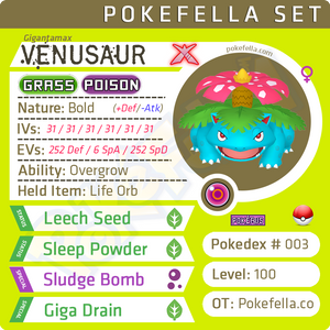 ultra square shiny Gigantamax Venusaur • Competitive • 6IVs • Level 100 • Online Battle-ready