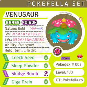 ultra square shiny Venusaur • Competitive • 6IVs • Level 100 • Online Battle-ready