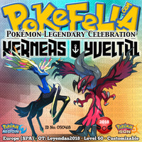 Xerneas & Yveltal • OT: Leyendas2018 • ID No. 050418 • Level 60 • Pokémon Sun & Moon Pokémon Legendary Celebration Distribution 2018