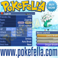 Zygarde • OT: 2018 Legends • ID No. 060118 • Shiny, Level 60 • Pokémon Legendary Celebration