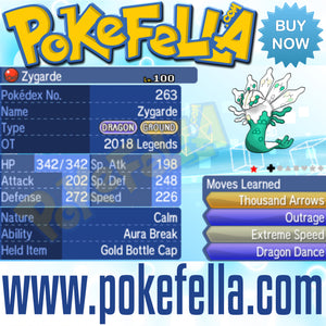 Zygarde • OT: 2018 Legends • ID No. 060118 • Shiny, Level 100 • Pokémon Legendary Celebration