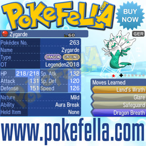 Zygarde • OT: Legenden2018 • ID No. 060118 • Shiny, Level 60 • Pokémon Legendary Celebration