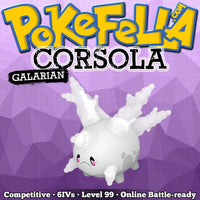 ultra square shiny Galarian Corsola • Competitive • 6IVs • Level 99 • Online Battle-ready