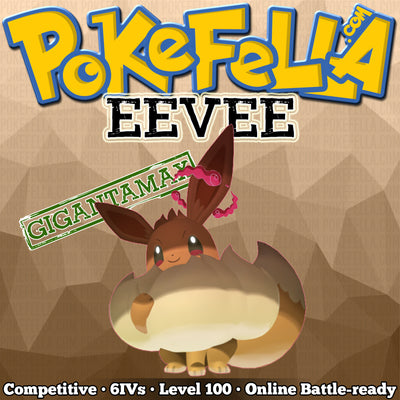 ultra square shiny Gigantamax Eevee • Competitive • 6IVs • Level 100 • Online Battle-ready