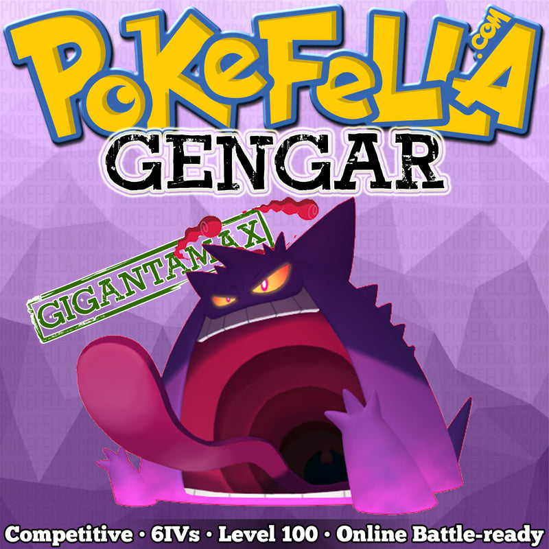 Gigantamax Gengar Competitive 6IVs Level 100 Online Battle-rea | Pokefella - Pokemon Genning, Editing, Living Dex Transfer Services Gigantamax Gengar Competitive 6IVs Level 100 Online Battle-rea | Pokefella - Pokemon Genning, Editing, Living Dex Transfer Services