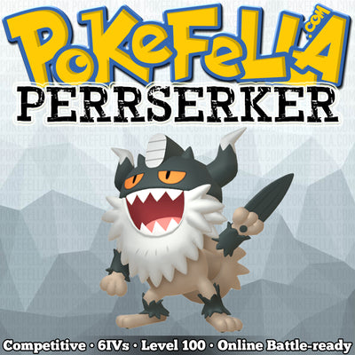 ultra square shiny Perrserker • Competitive • 6IVs • Level 100 • Online Battle-ready