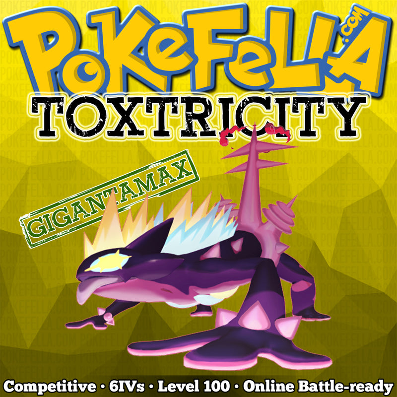 Gigantamax Toxtricity Competitive 6IVs Level 100 Online Battle | Pokefella - Pokemon Genning, Editing, Living Dex Transfer Services Gigantamax Toxtricity Competitive 6IVs Level 100 Online Battle | Pokefella - Pokemon Genning, Editing, Living Dex Transfer Services