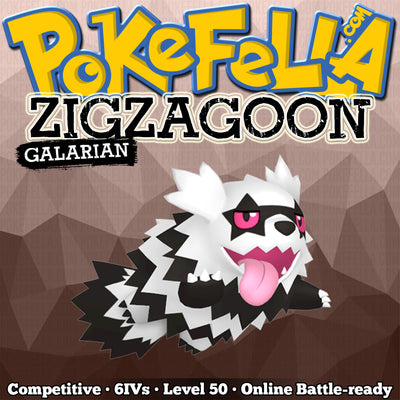 ultra square shiny Galarian Zigzagoon • Competitive • 6IVs • Level 99 • Online Battle-ready