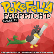 ultra square shiny Galarian Farfetch'd • Competitive • 6IVs • Level 99 • Online Battle-ready