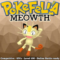 ultra square shiny Meowth • Competitive • 6IVs • Level 100 • Online Battle-ready