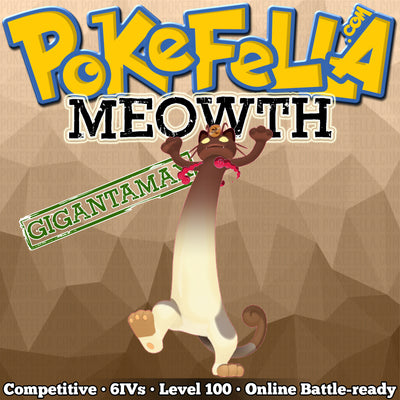 ultra square shiny Gigantamax Meowth • Competitive • 6IVs • Level 100 • Online Battle-ready